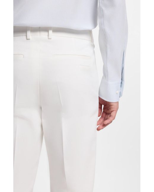 Boss Slim-Fit Broek Van Katoen En Kasjmier Met Stretch in het White voor heren