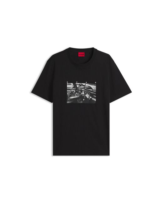 HUGO Black Relaxed-Fit T-Shirt for men
