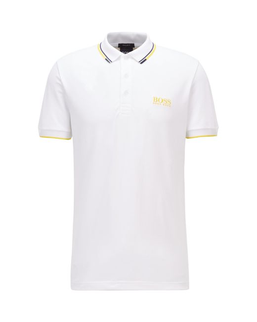BOSS by HUGO BOSS Active-stretch Golf Polo Shirt With S.café® in White for  Men | Lyst
