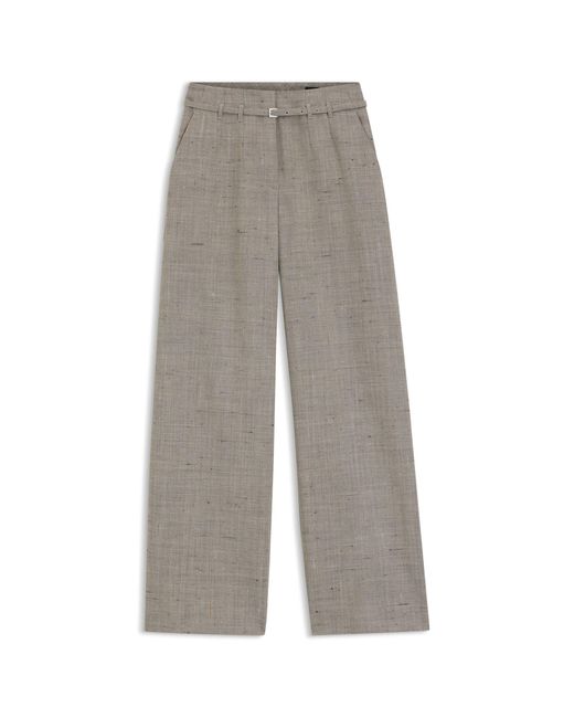 Boss Gray Regular-Fit Trousers