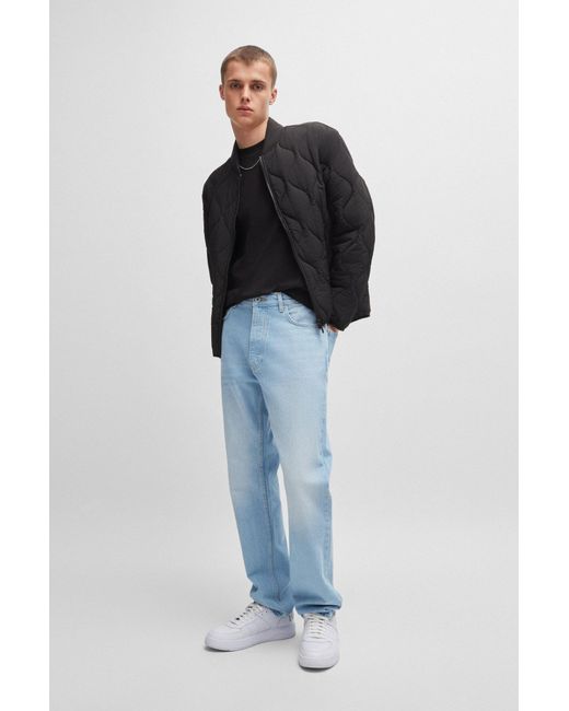 HUGO Black Regular-fit Jeans In Pure-cotton Denim for men
