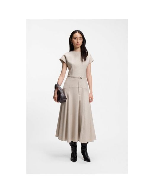 Boss Natural Belted Maxi Dress