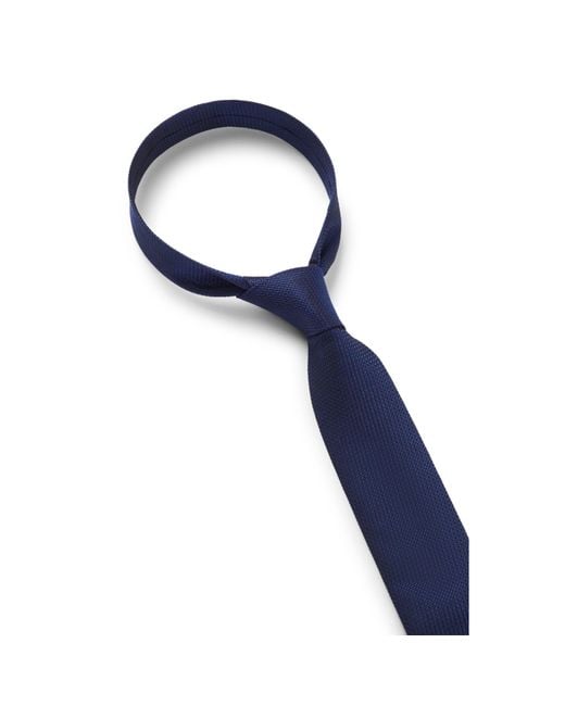 HUGO Blue Silk Tie With Jacquard Pattern for men