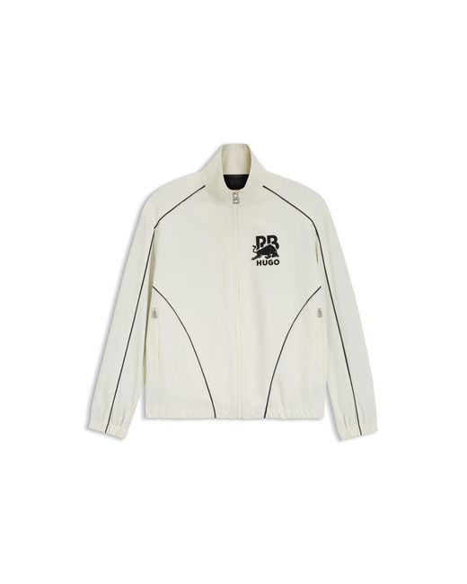 HUGO Natural X Rb Zip-Up Jacket With Bull Motif for men