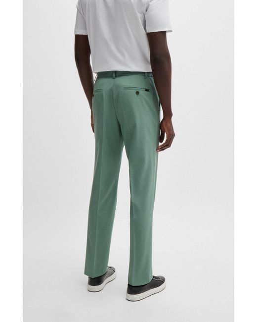 Boss Green Slim-fit Trousers In A Performance-stretch Wool Blend for men