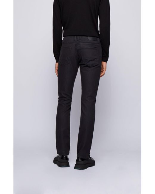 BOSS by HUGO BOSS Delaware3-1-20+ French-terry Stretch Denim Jeans in Black  for Men | Lyst Canada