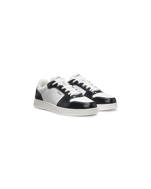 HUGO White Color-Blocked Trainers With Logo Details