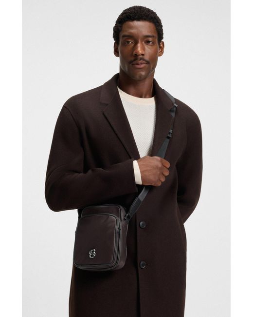 Boss Reporter-Tasche Aus Twill Mit Double-B-Monogramm in Black für Herren