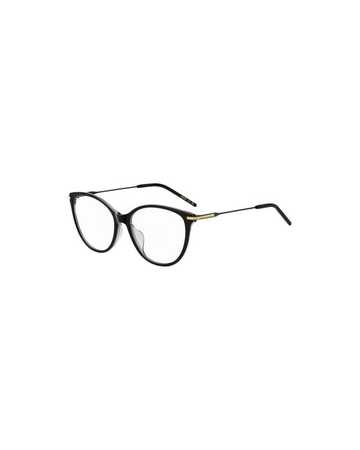 Boss Black Acetate Optical Frames With Metal Temples