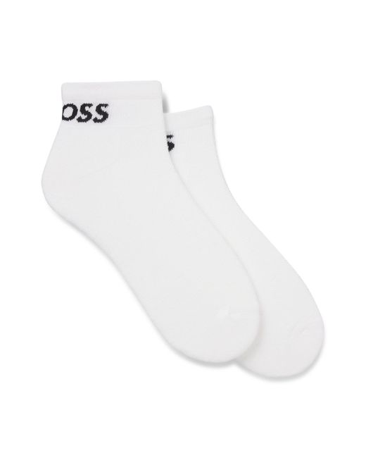 Boss Set Van Twee Paar Enkelsokken Van Stretchmateriaal in het White voor heren