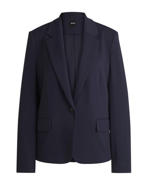 Boss Dressletic Relaxed-Fit Blazer Van Stretchmateriaal in het Blue
