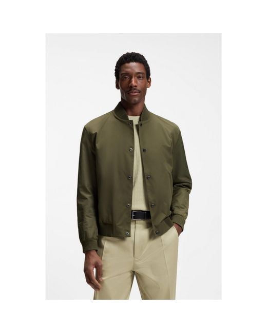 Boss Green Water-Repellent Jacket With Monogram-Pattern Sleeves for men