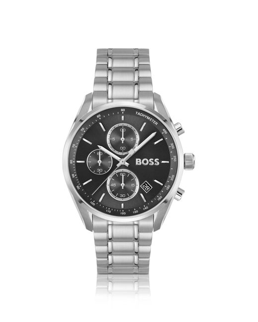 Boss Horloge Met Zwarte Wijzerplaat En Stalen Polsband in het Metallic voor heren