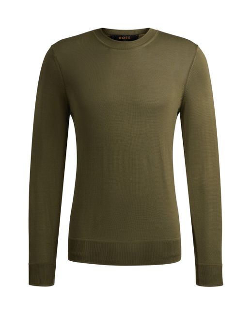 Boss Green Regular-fit Sweater In Fine-gauge Silk for men