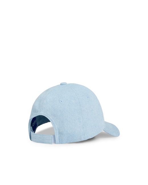 HUGO Blue Denim Cap With Crystal-Studded Logo