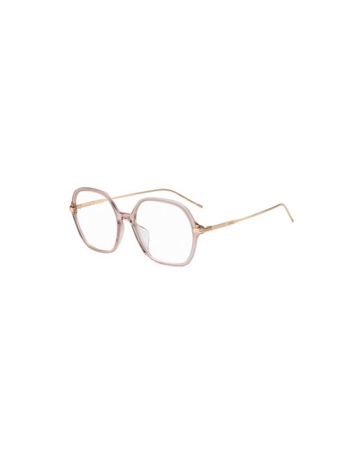 Boss Metallic Acetate Optical Frames With Temple Stripe