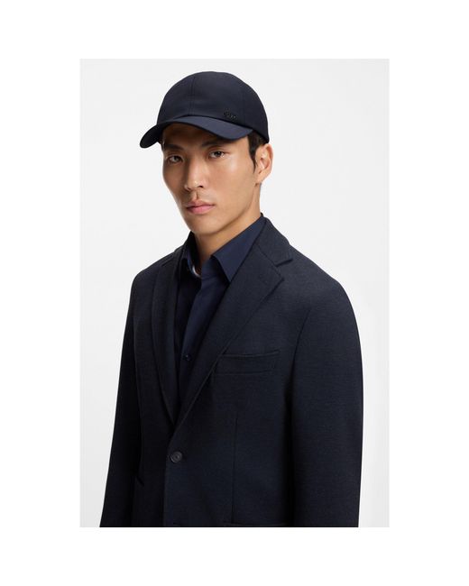 Boss Blue Wool-Blend Cap With Logo Lettering for men