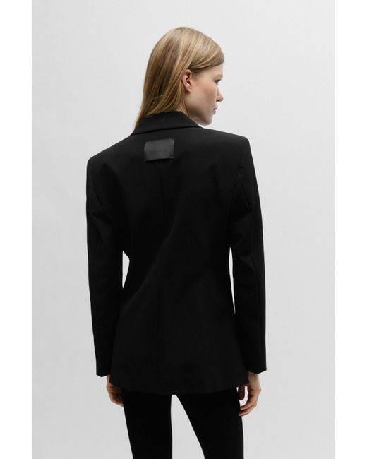 HUGO Black Regular-fit Jacket In Super-stretch Material