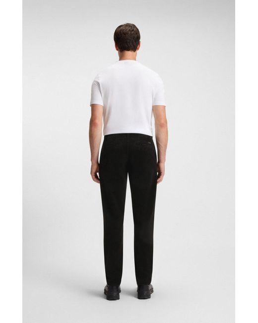 Boss Tapered-Fit Cord-Hose Aus Stretch-Baumwolle in Black für Herren