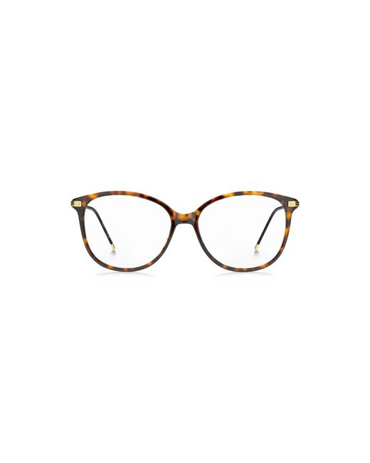 Boss Metallic Havana-Acetate Optical Frames With-Tone Temples