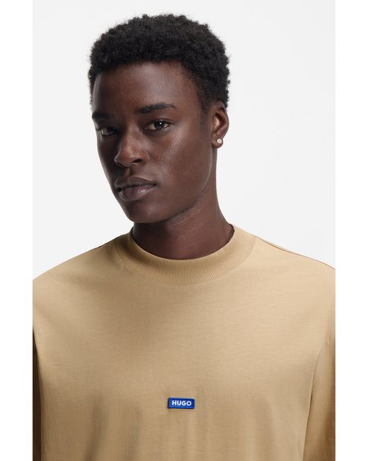 HUGO Natural Beige Men's T-shirts Size M for men