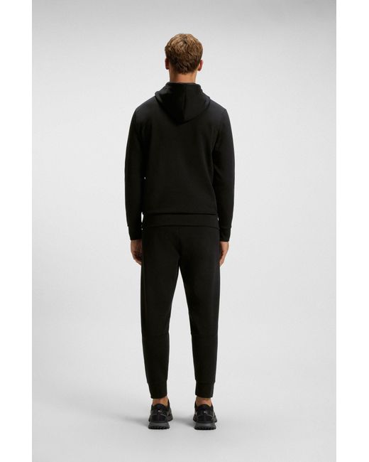 Boss Hoodie Van Katoenmix Met Gevormd Logo in het Black voor heren