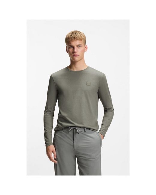 Boss Gray Long-Sleeved T-Shirt for men