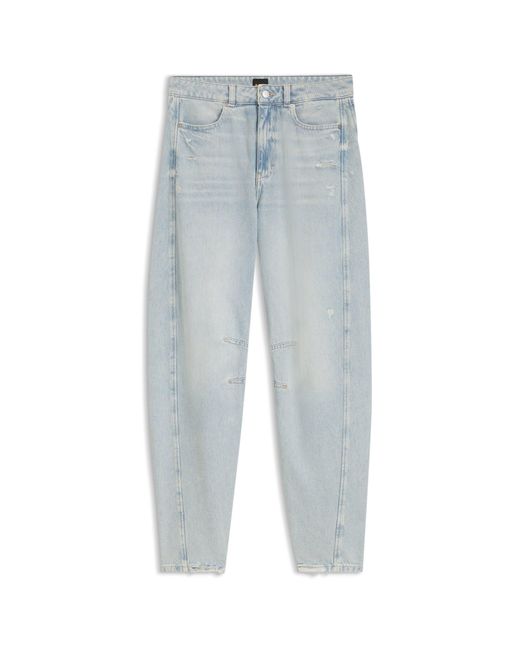 Boss Blue Relaxed-Fit Jeans With Balloon Leg