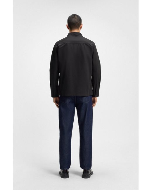HUGO Oversized Hemd Aus Baumwoll-Gabardine Mit Brusttaschen in Black für Herren