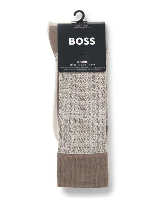 Boss Set Van Twee Paar Sokken Van Een Katoenmix in het Gray voor heren
