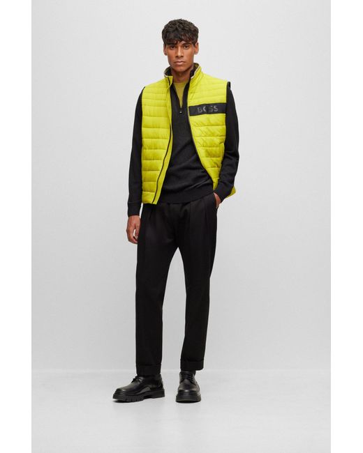 BOSS by HUGO BOSS Water repellent Padded Gilet With 3d Logo Tape