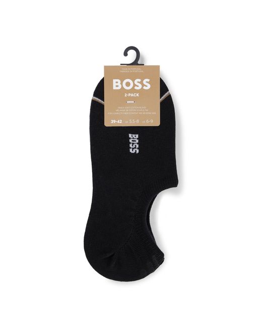 Boss Black Two-Pack Of Ankle-Length Socks With Branding