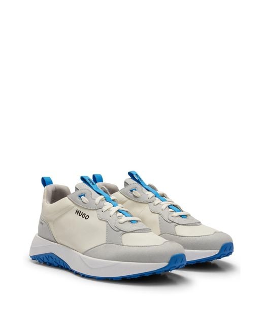 HUGO Blue Mixed-material Trainers With Eva-rubber Outsole for men