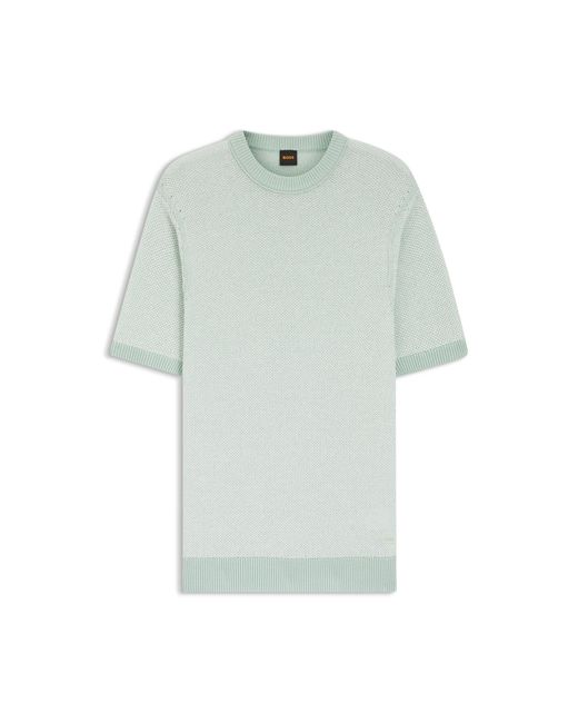 Boss Green Cotton-Blend Knit T-Shirt for men
