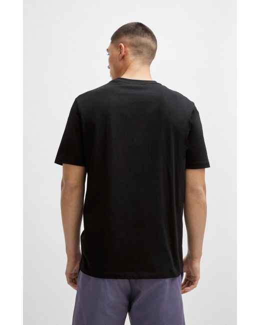 HUGO T-Shirt mit saisonalem Artwork in Black für Herren