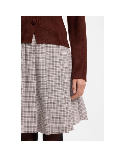 HUGO Multicolor Pleated Mini Skirt With Micro Check