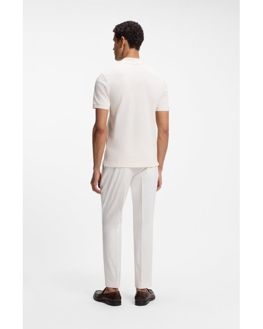 Boss Pallas Poloshirt Aus Baumwoll-Piqué Mit Logo-Stickerei in White für Herren