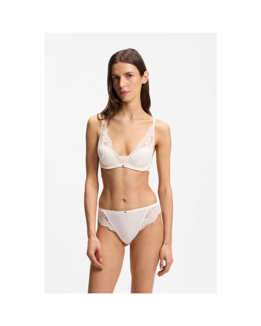 Boss Natural Underwire Bra With Lace Trims