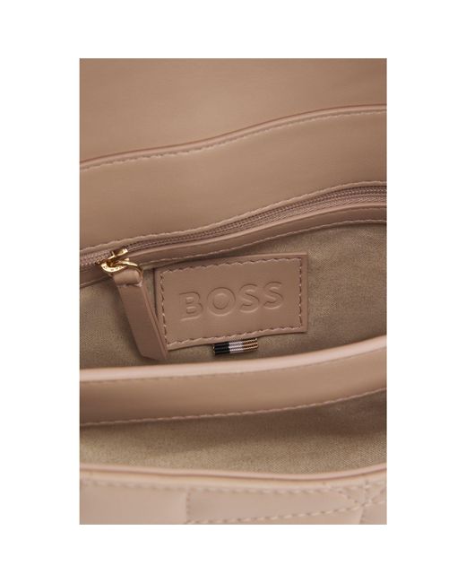 Boss Pink Quilted Shoulder Bag With Double B Monogram