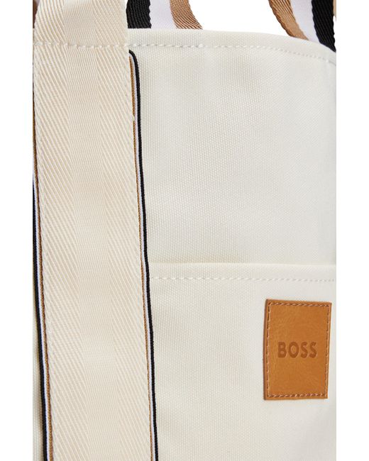 Boss Natural Slimline Canvas Tote Bag With Logo Patch