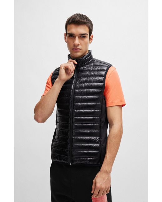 Boss Black Lightweight Water-repellent Gilet With Down Filling for men