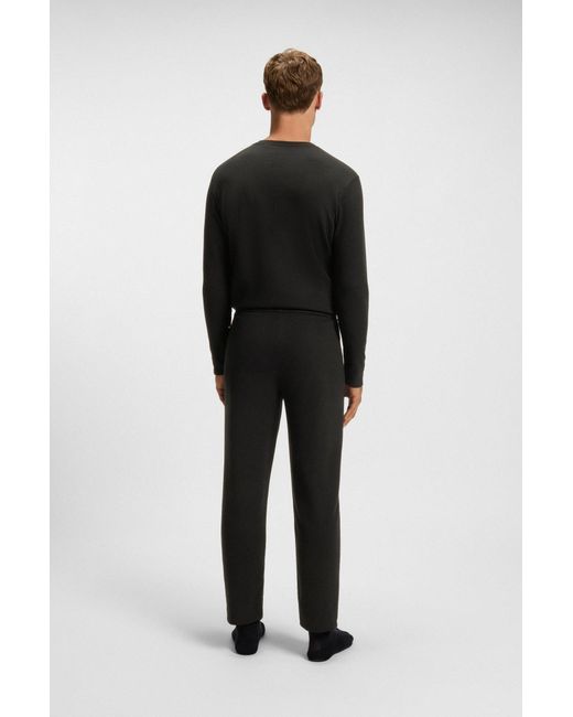 Boss Pyjamabroek Van Een Katoenmix Met Logostiksel in het Black voor heren