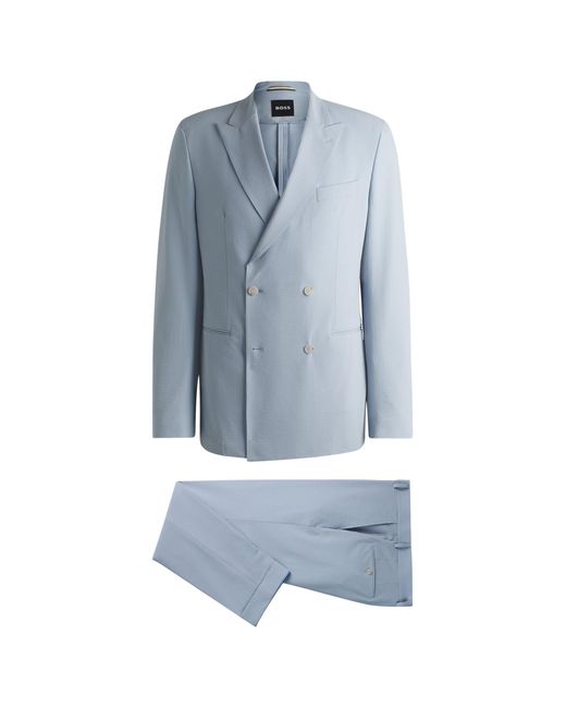 Boss Blue Double-Breasted Suit for men