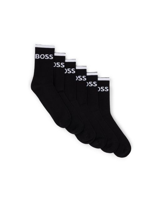 Boss Black Six-Pack Of Ribbed Short Socks for men