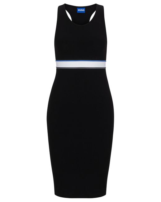 Robe Slim Fit en coton stretch avec taille logotée BOSS by Hugo Boss en coloris Black