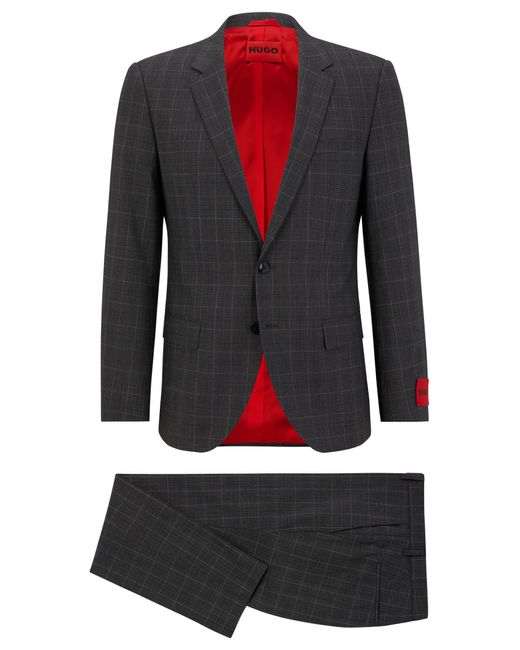 BOSS by HUGO BOSS Slimfit Suit In A Checked Performance Wool Blend in