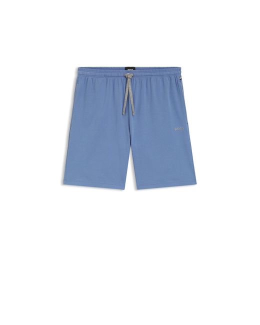 Boss Blue Logo-Embroidered Shorts for men