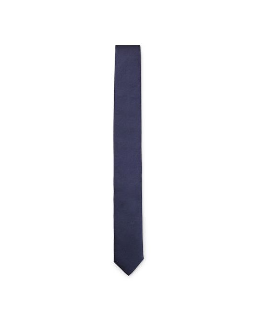 HUGO Blue Silk Tie With Jacquard-Woven Pattern for men