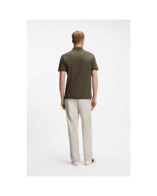 Boss Green Stretch-Cotton Slim-Fit Polo Shirt With Logo Patch for men