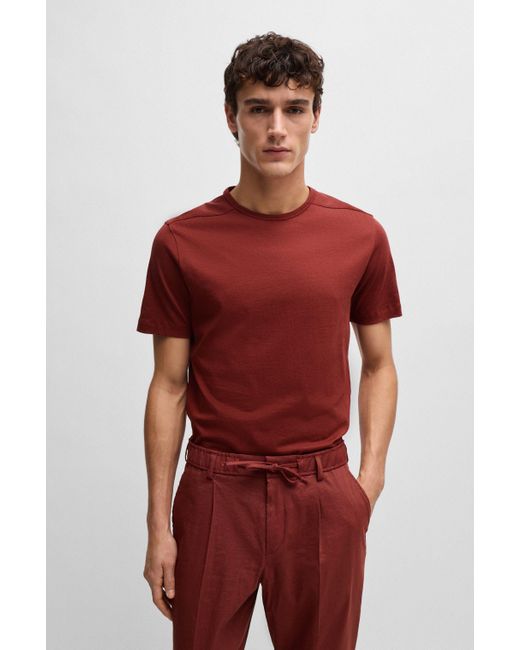 Boss Regular-Fit T-Shirt aus Baumwoll-Mix mit ergonomischen Nähten in Red für Herren